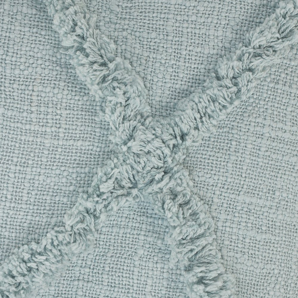 Reese Cotton Pillow Set of 2 in Blue, 18" x 18". Picture 3