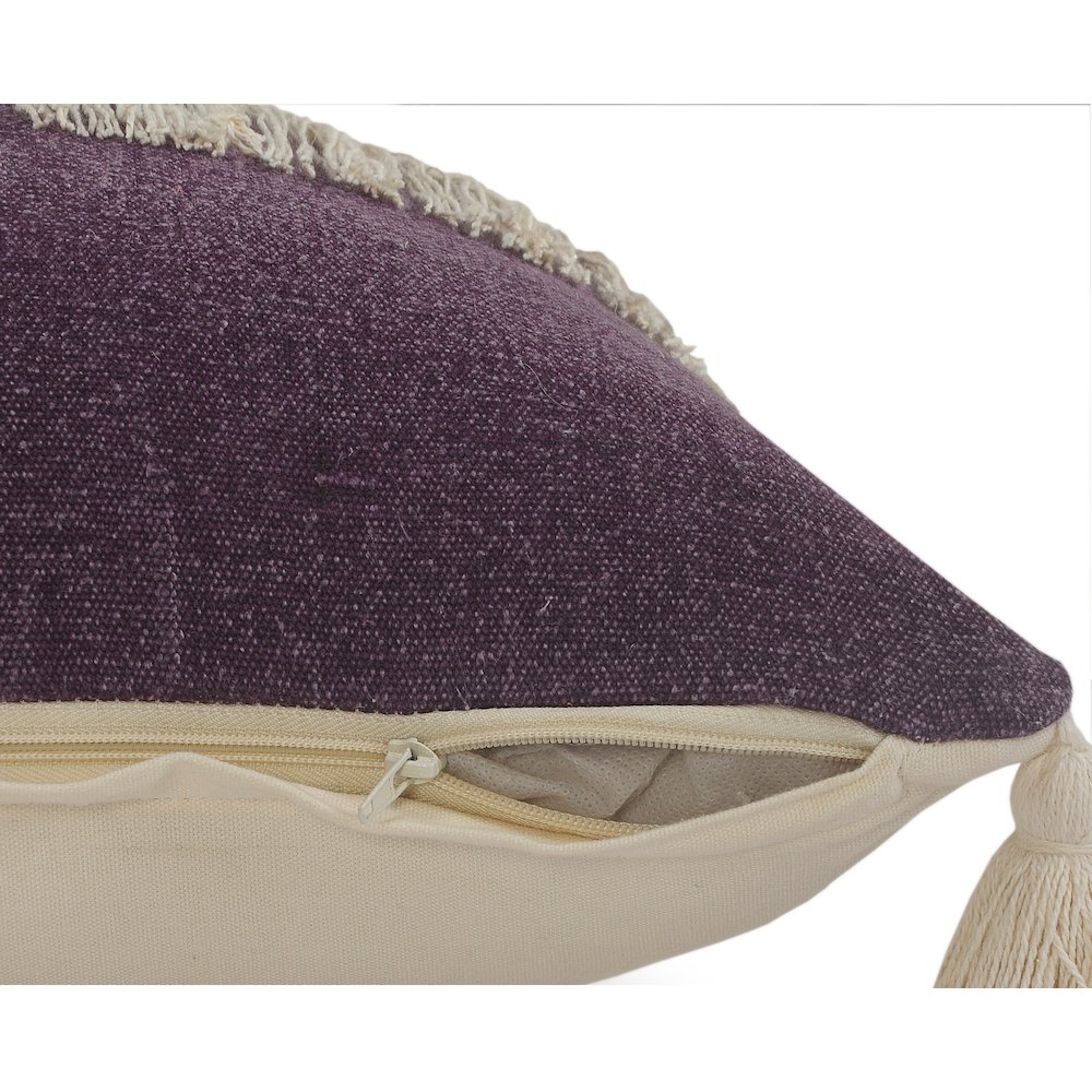 Carnival Cotton Pillow Set of 2 in Purple/Cream, 20" x 20". Picture 5
