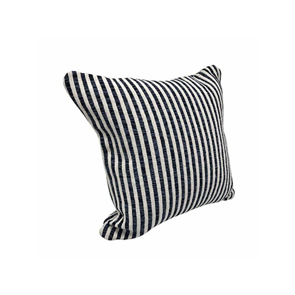 Ox Bay Blue/White Stripe All-Natural Cotton Pillow. Picture 2