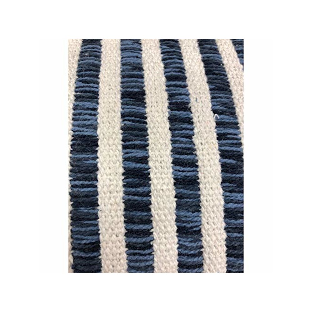 Ox Bay Blue/White Stripe All-Natural Cotton Pillow. Picture 5