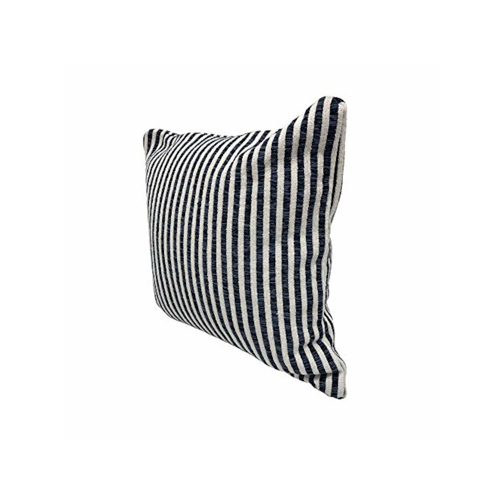 Ox Bay Blue/White Stripe All-Natural Cotton Pillow. Picture 3