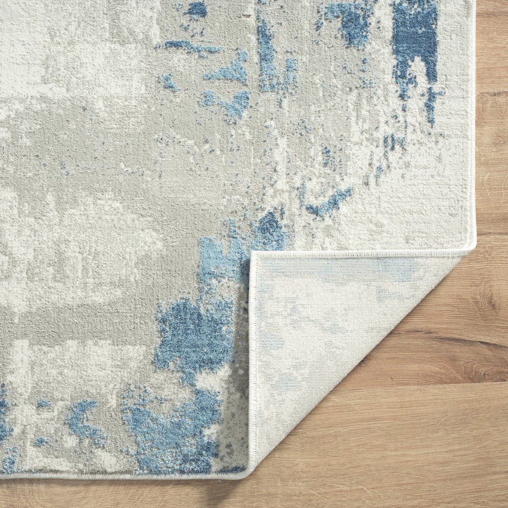 Isabella Performance Blend Area Rug Indoor in Gray/Blue, 9' x 12'. Picture 3