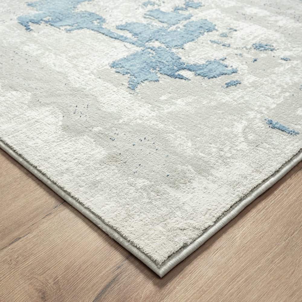 Isabella Performance Blend Area Rug Indoor in Gray/Blue, 9' x 12'. Picture 6