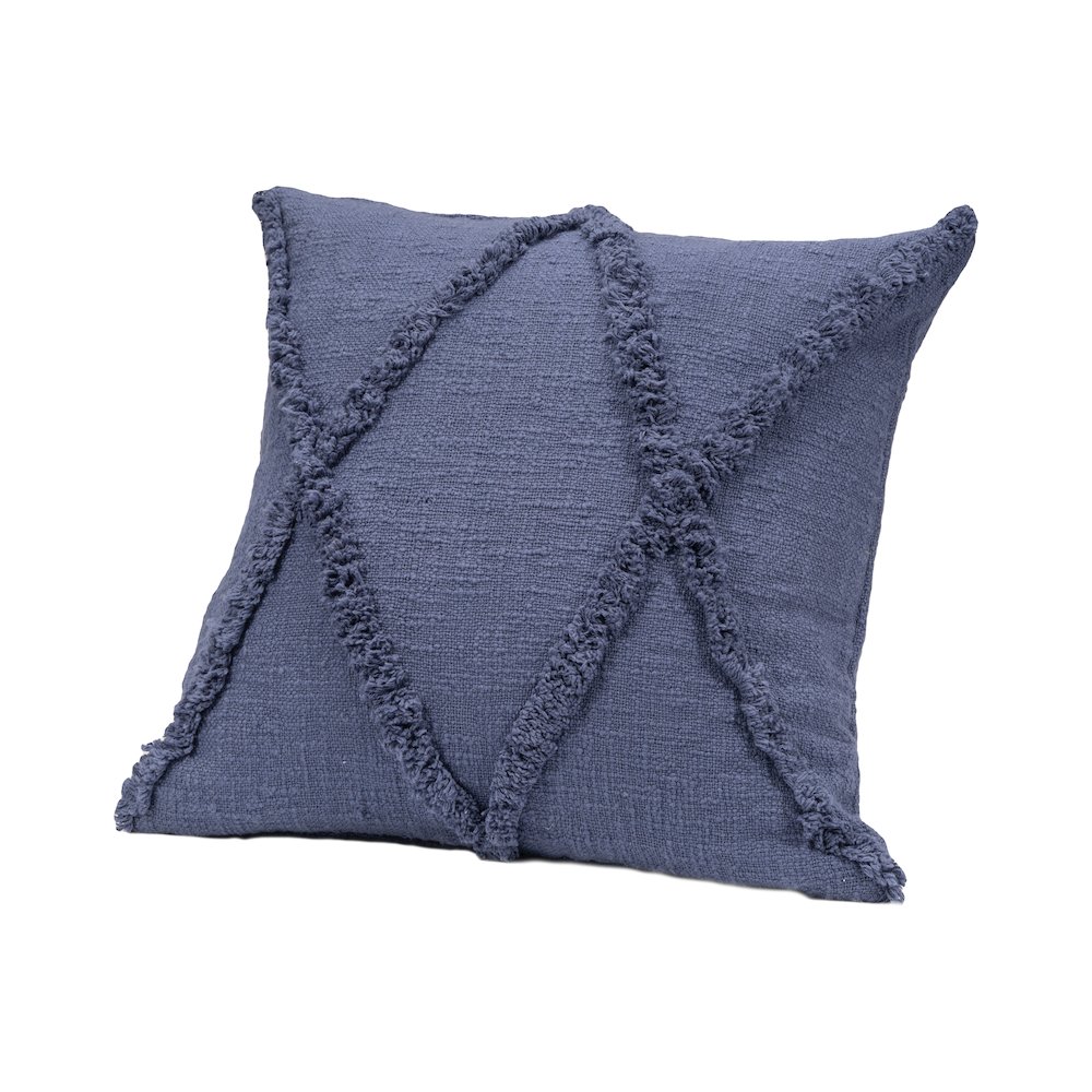 Reese Cotton Pillow Set of 4 in Blue, 18" x 18". Picture 7