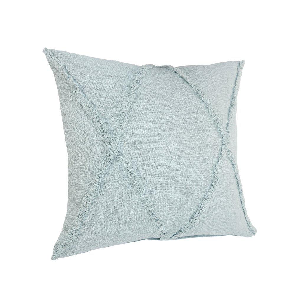 Reese Cotton Pillow Set of 4 in Blue, 18" x 18". Picture 7