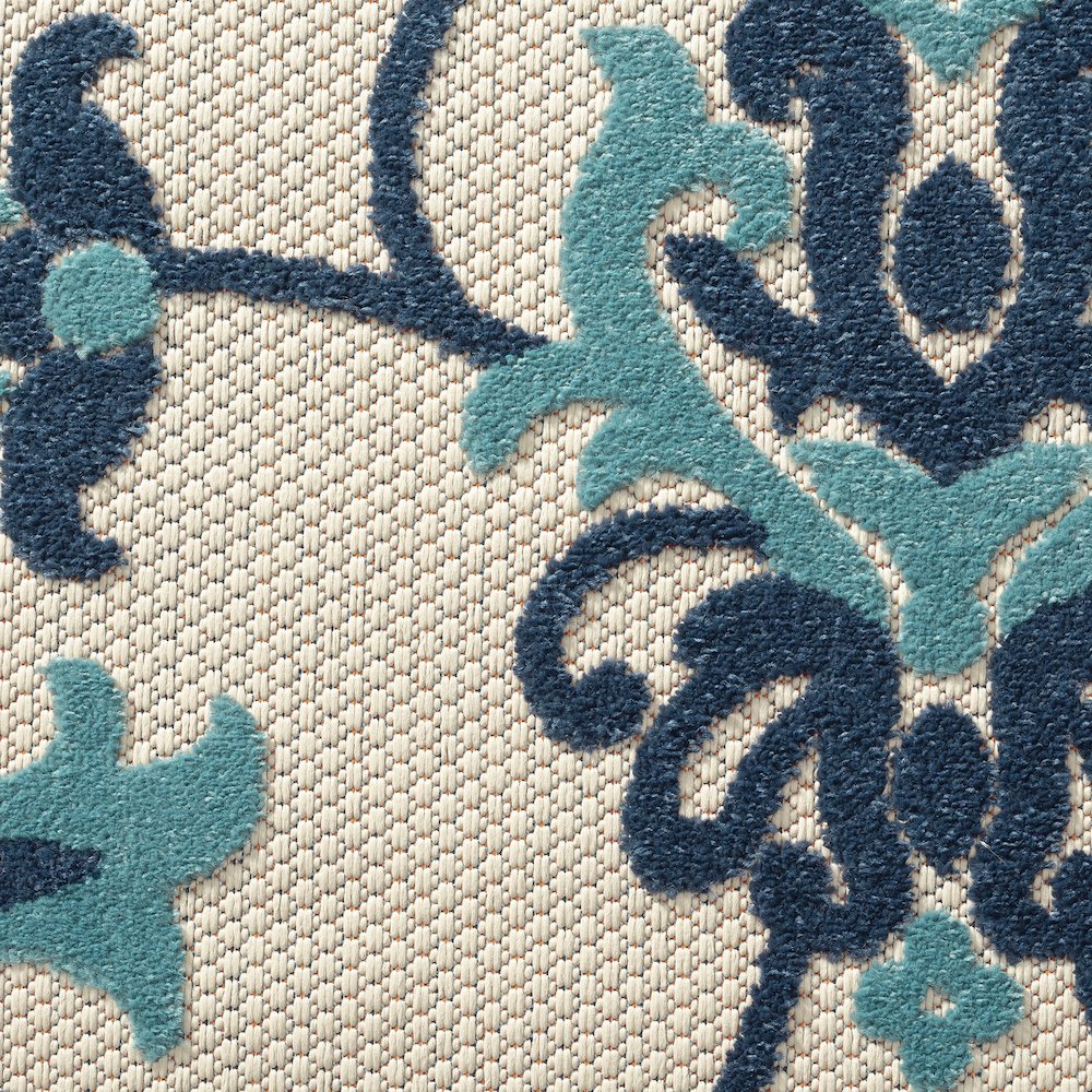 Copa Cabana Durable Performance Area Rug Outdoor in Blue/Beige, 7'10" x 9'10". Picture 2