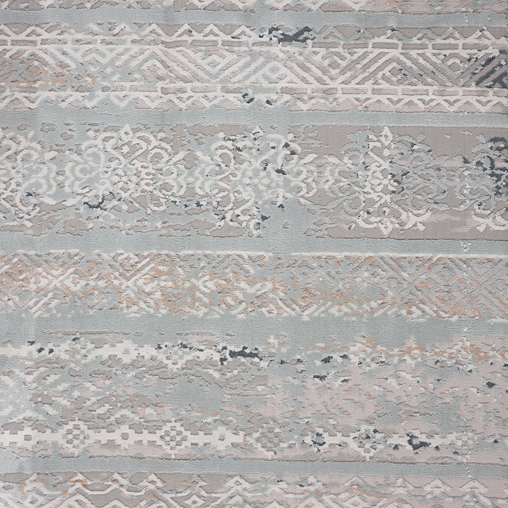 Michelle Durable Performance Area Rug Indoor in Blue/Cream, 9' x 12'. Picture 2
