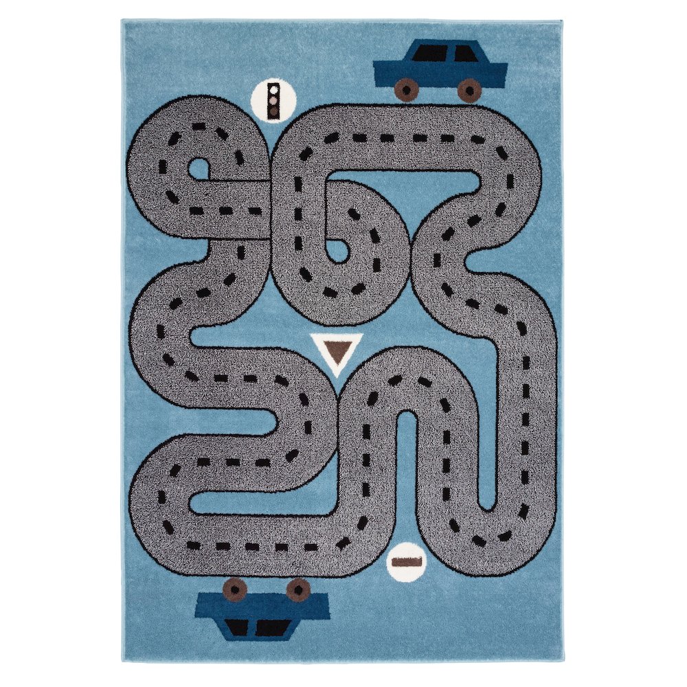 Blue Racetrack Area Rug. Picture 1