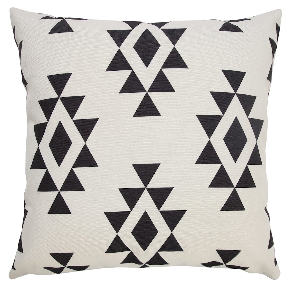 Ox Bay Hand-Woven Black/White Geometric Recycled P.E.T Yarn Pillow Cover. Picture 1