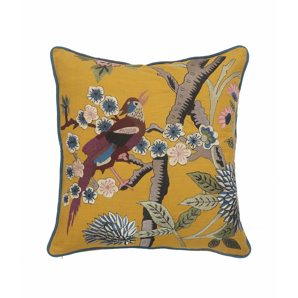 Yellow Bird of Paradise Throw Pillow. Picture 1