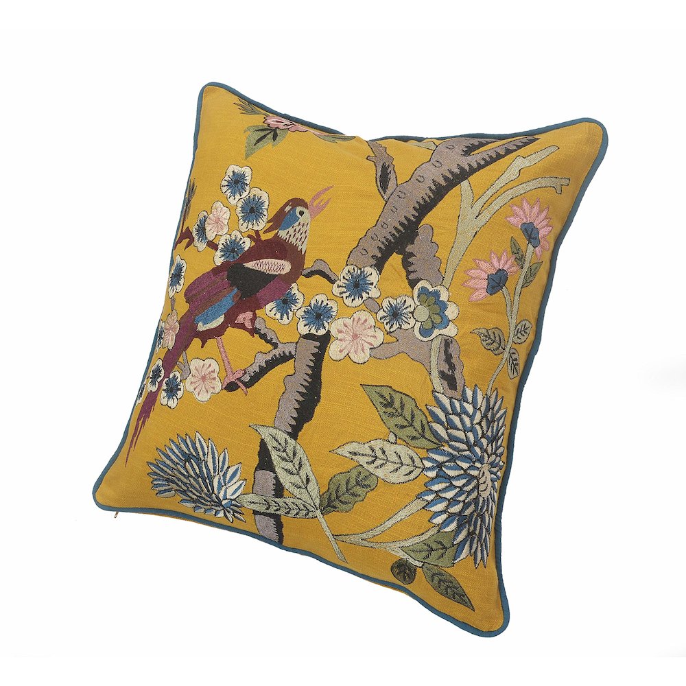 Yellow Bird of Paradise Throw Pillow. Picture 4
