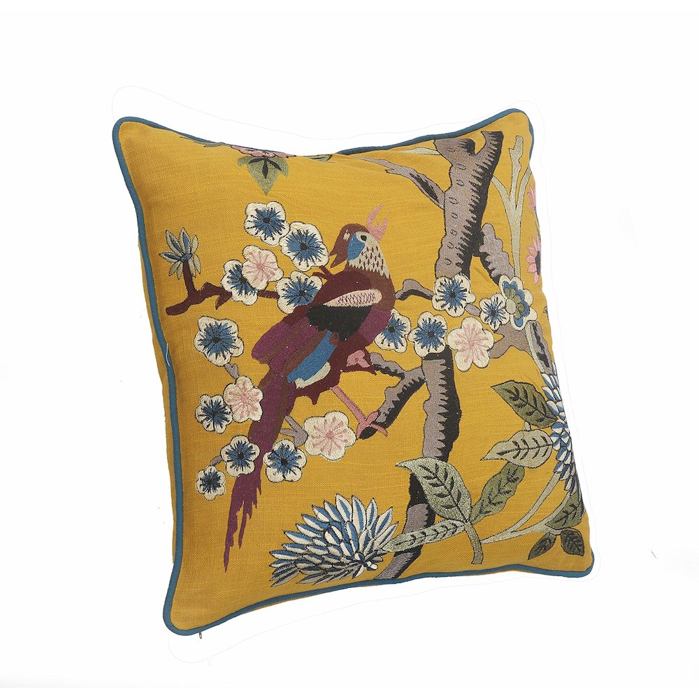 Yellow Bird of Paradise Throw Pillow. Picture 5