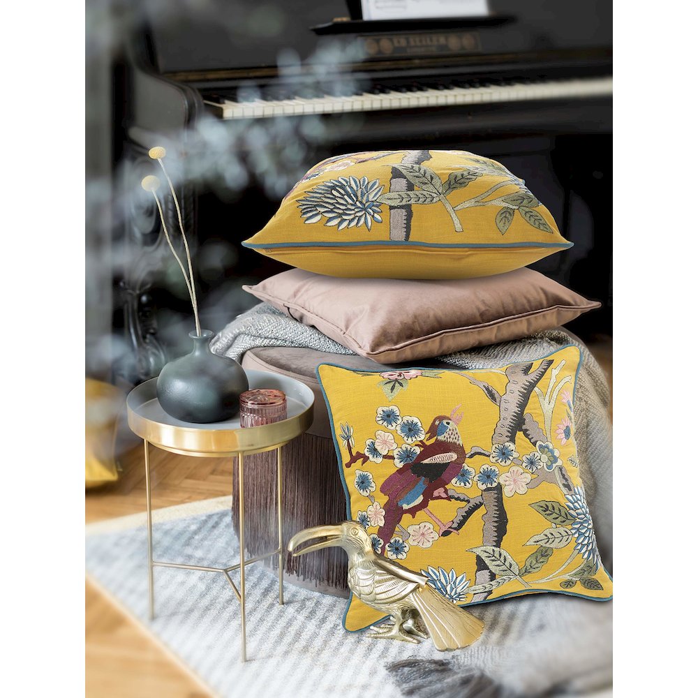 Yellow Bird of Paradise Throw Pillow. Picture 8
