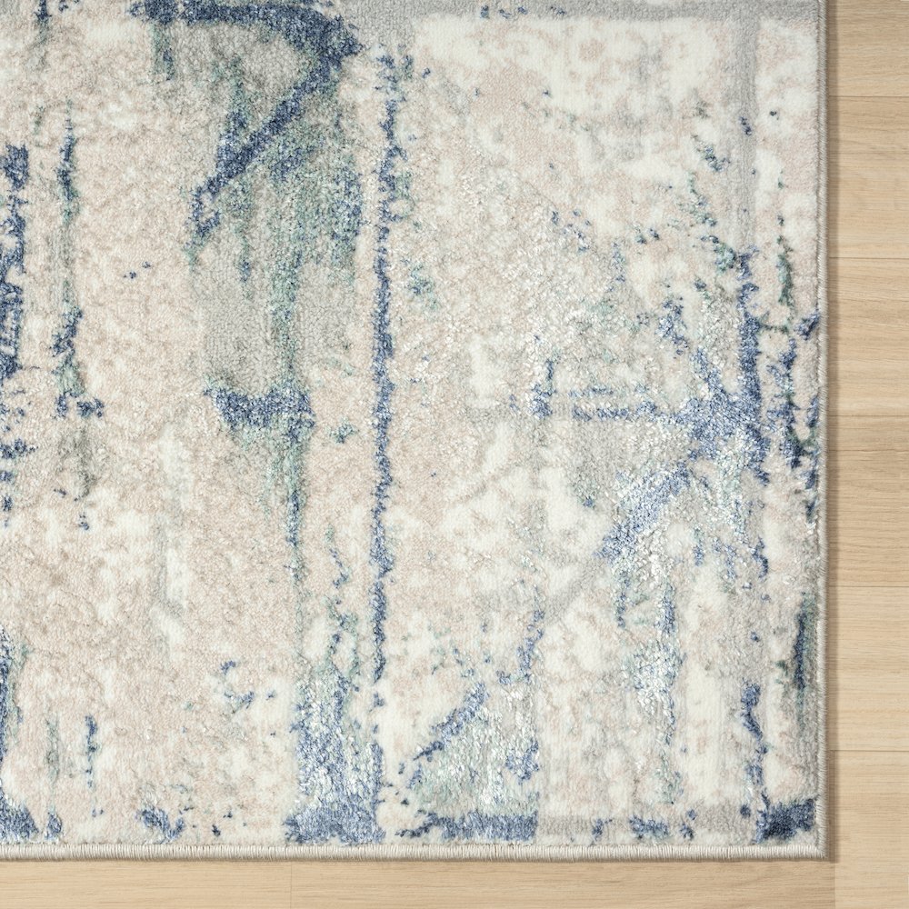 Antalya Durable Performance Area Rug Indoor in Blue/Gray, 2'2" x 3'. Picture 4