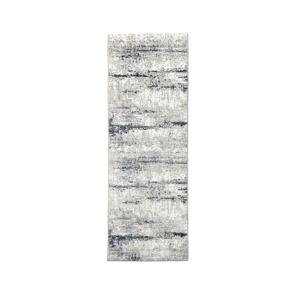 Antalya Durable Performance Area Rug Indoor in Gray/Blue, 2'6" x 8'. Picture 1