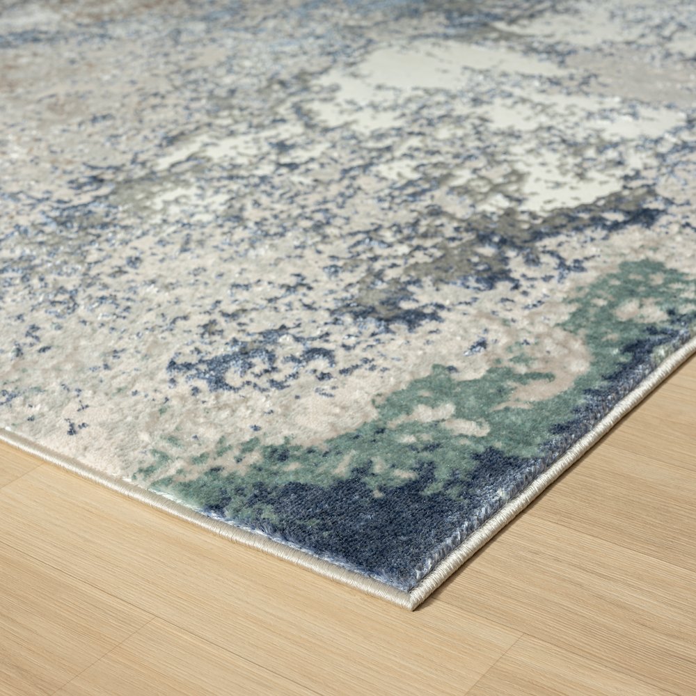 Antalya Durable Performance Area Rug Indoor in Gray/Green, 7'5" x 9'5". Picture 5