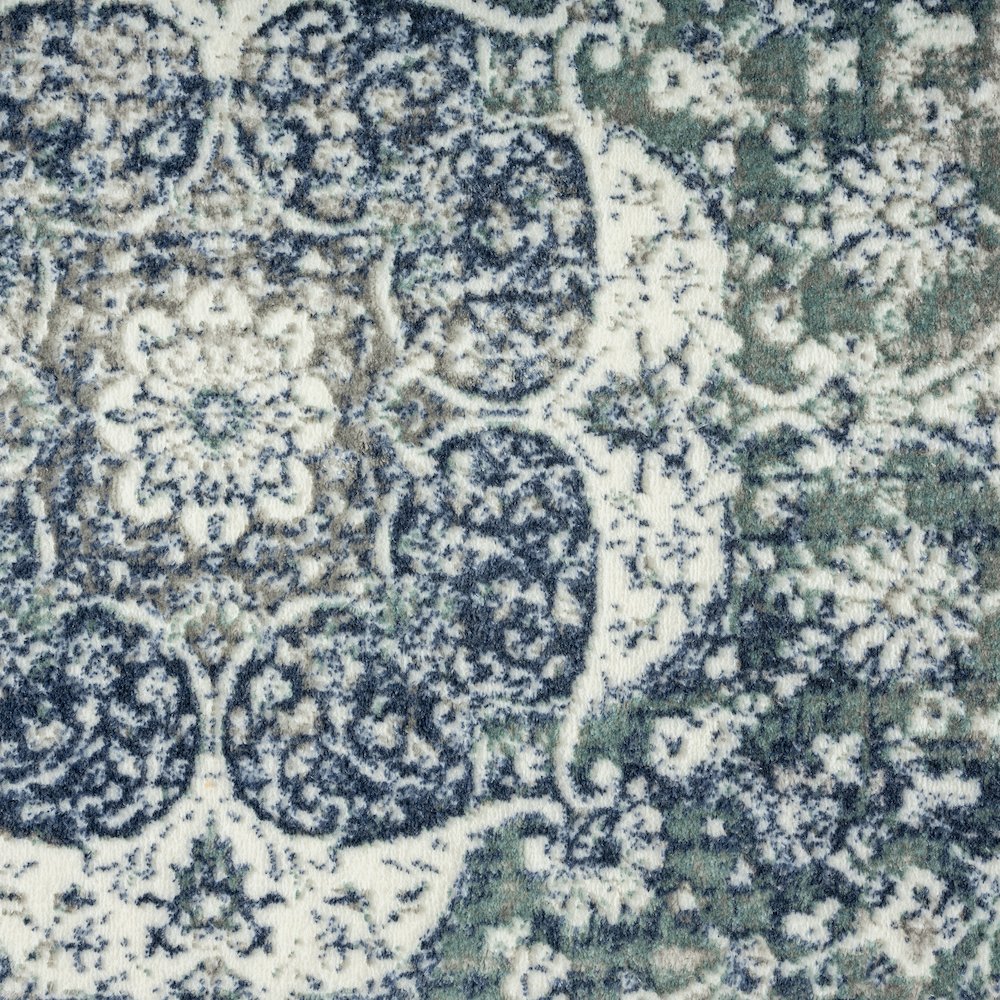 Antalya Durable Performance Area Rug Indoor in Blue/Ivory, 2'2" x 3'. Picture 7