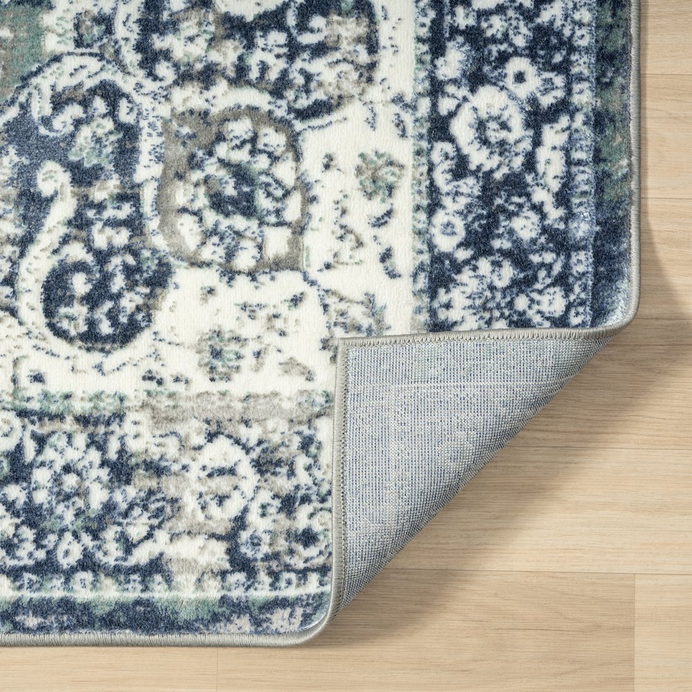 Antalya Durable Performance Area Rug Indoor in Blue/Ivory, 2'2" x 3'. Picture 6