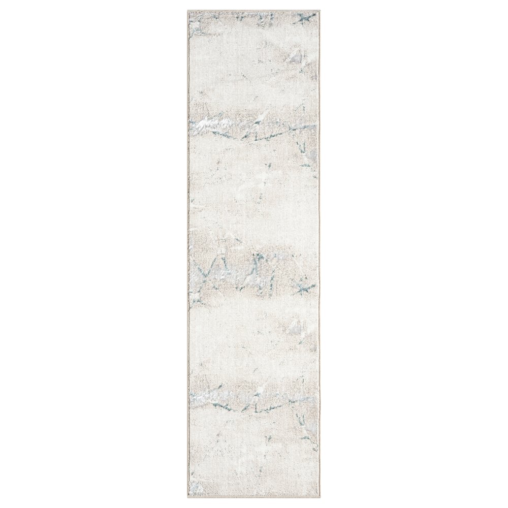 Antalya Durable Performance Area Rug Indoor in Beige/Blue, 2' x 7'. Picture 1