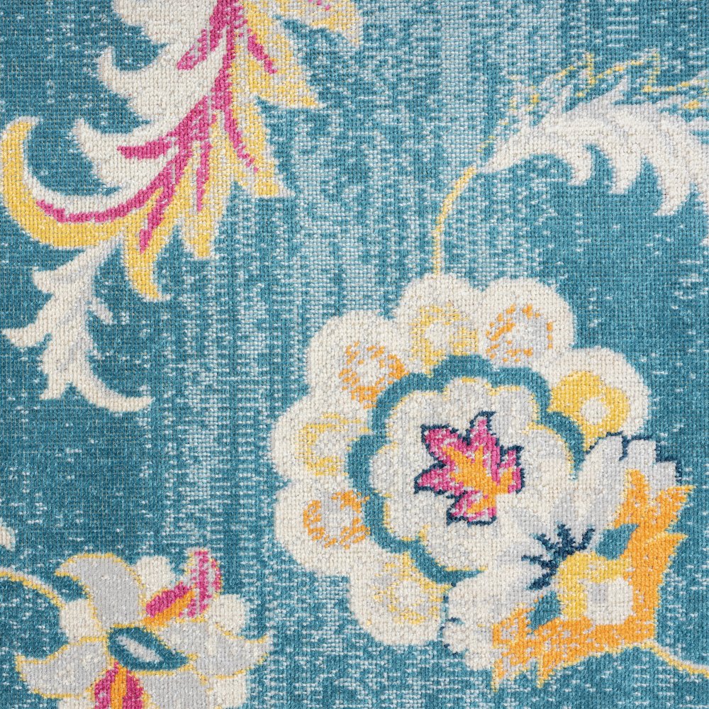 Durable Performance Area Rug Outdoor in Blue/Multicolored, 5'3" x 7'10". Picture 7