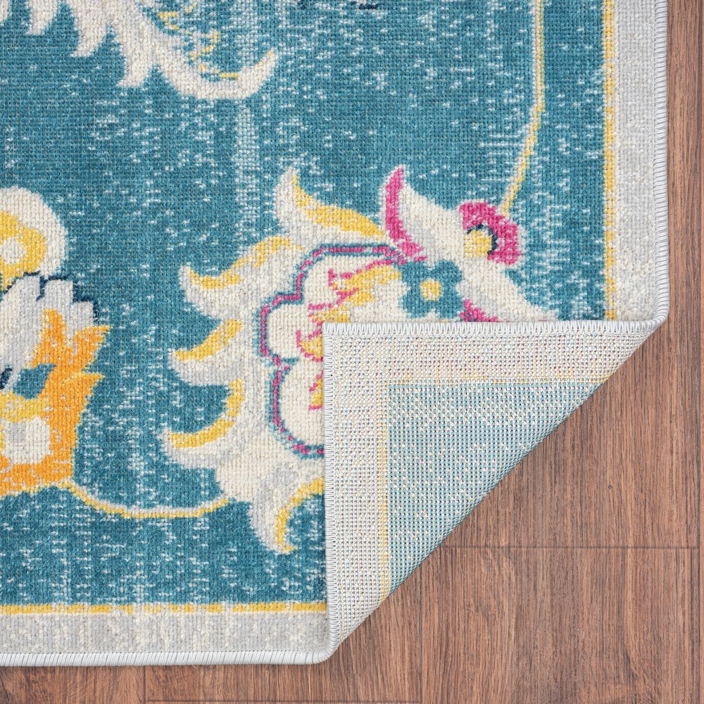 Durable Performance Area Rug Outdoor in Blue/Multicolored, 5'3" x 7'10". Picture 6