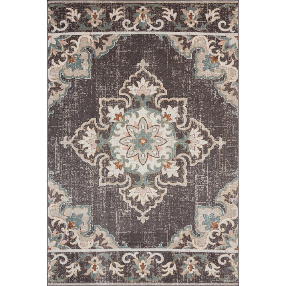 Durable Performance Area Rug Outdoor in Brown/Multicolored, 7'9" x 9'9". Picture 1