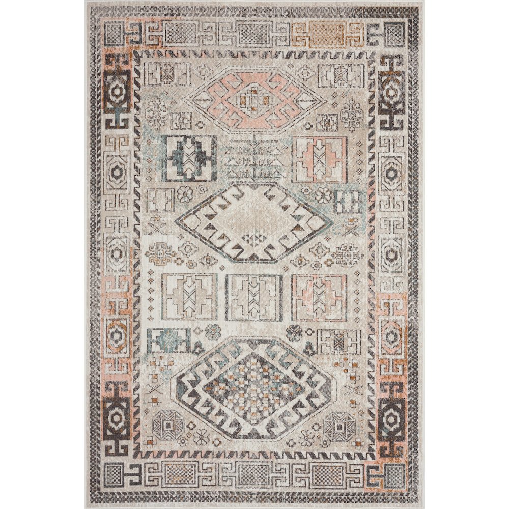 Antiquity Durable Performance Area Rug Outdoor in Cream/Pink, 7'9" x 9'9". Picture 1