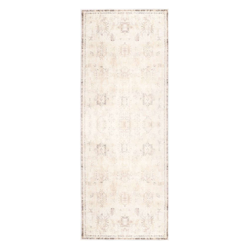 Aria Durable Performance Area Rug Indoor in Beige, 2' x 5'. Picture 1