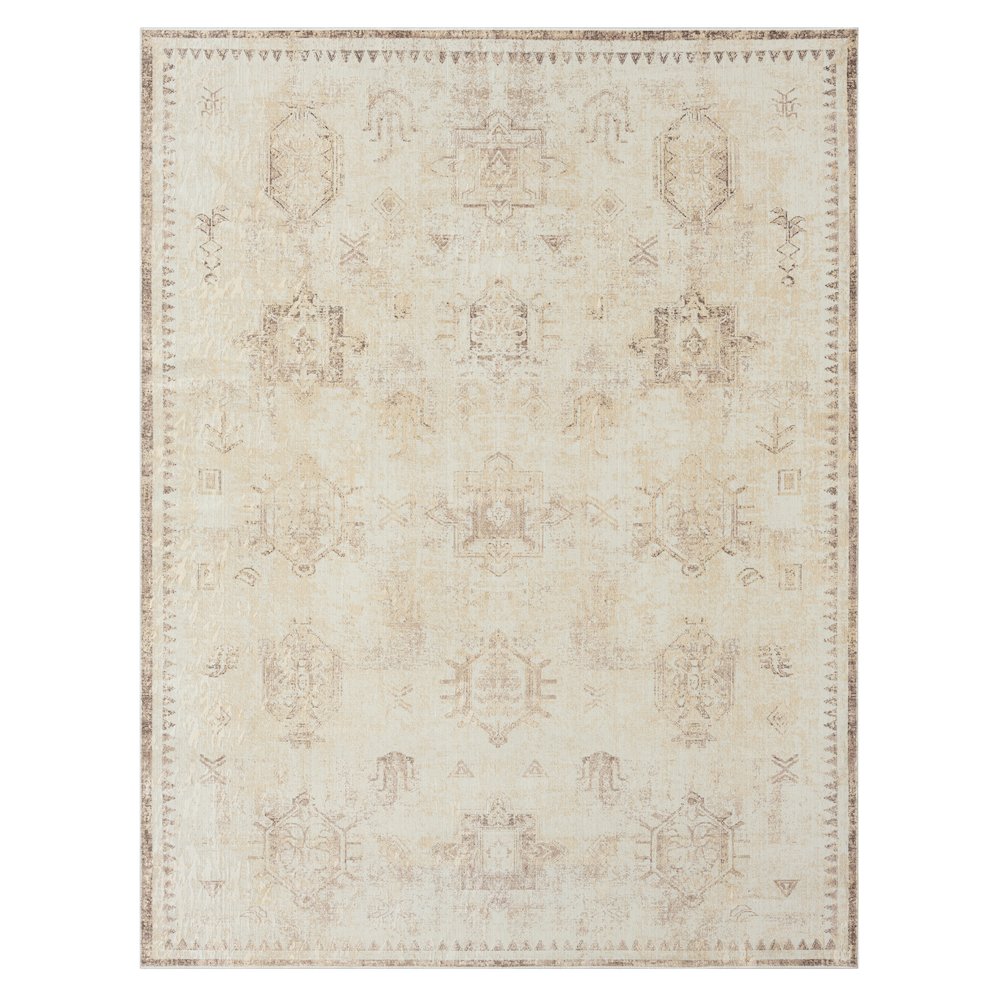 Aria Durable Performance Area Rug Indoor in Beige, 2'8" x 3'10". Picture 1
