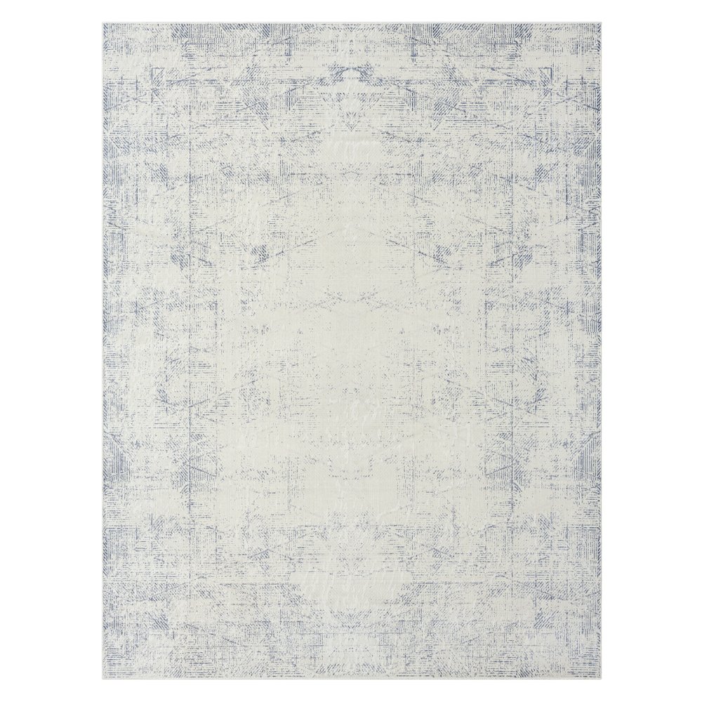 Aria Durable Performance Area Rug Indoor in Gray/Blue, 5'3" x 7'. Picture 1