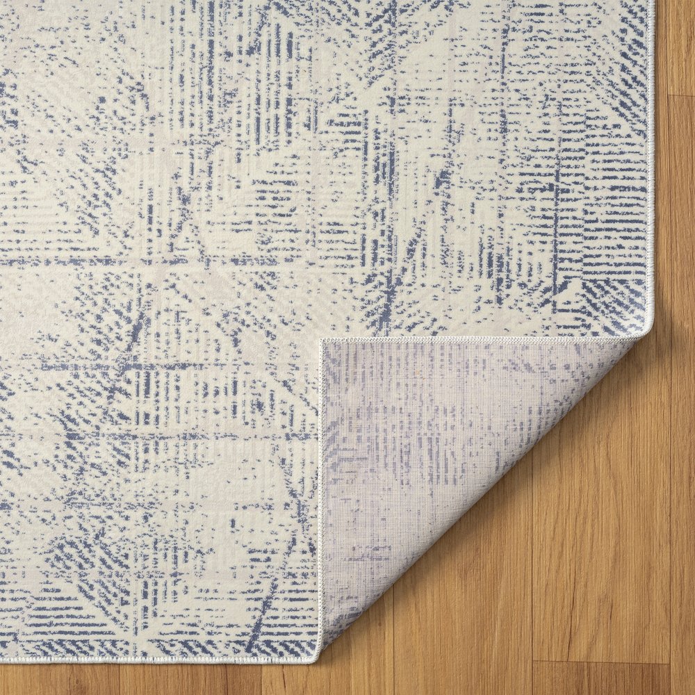 Aria Durable Performance Area Rug Indoor in Gray/Blue, 2' x 5'. Picture 6