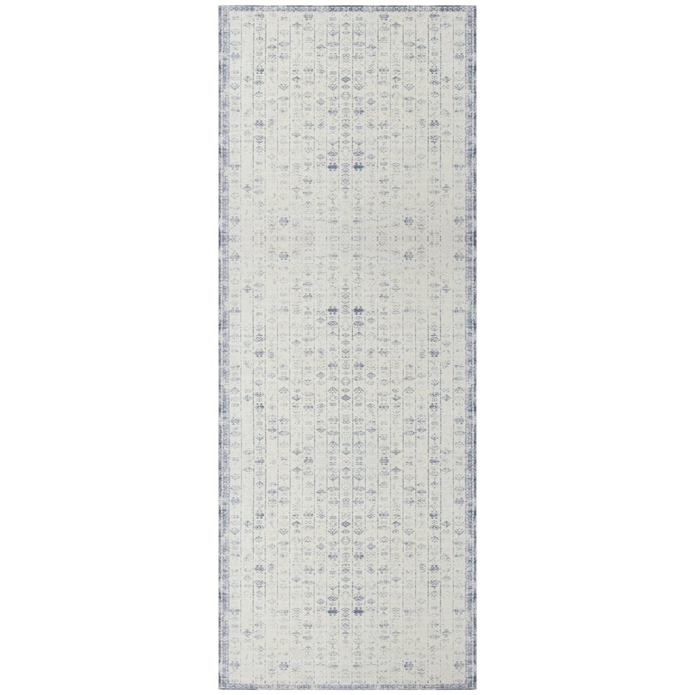 Aria Durable Performance Area Rug Indoor in Gray/Blue, 2' x 5'. Picture 1