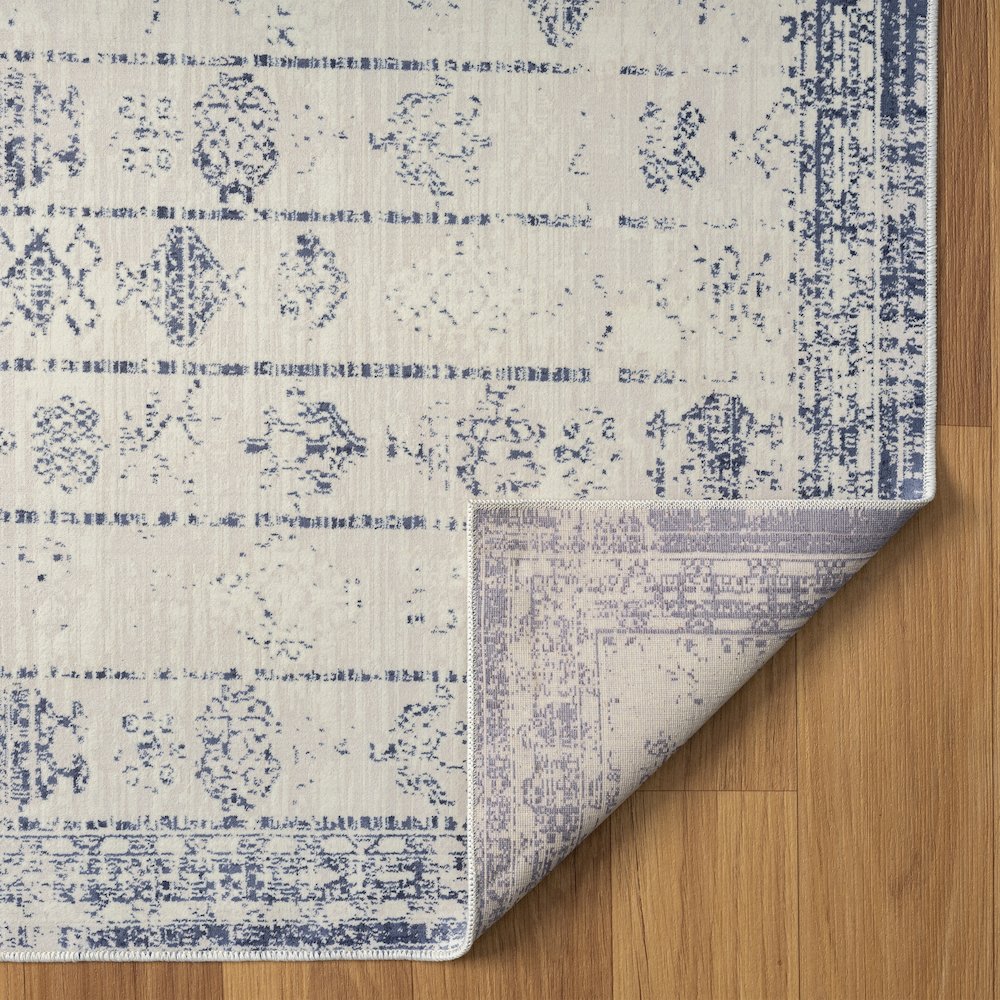 Aria Durable Performance Area Rug Indoor in Gray/Blue, 2' x 5'. Picture 6