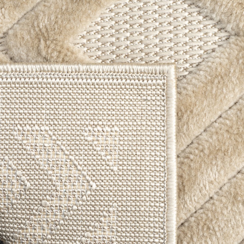 Atlas Durable Performance Area Rug Outdoor in Beige, 5' x 7'. Picture 6