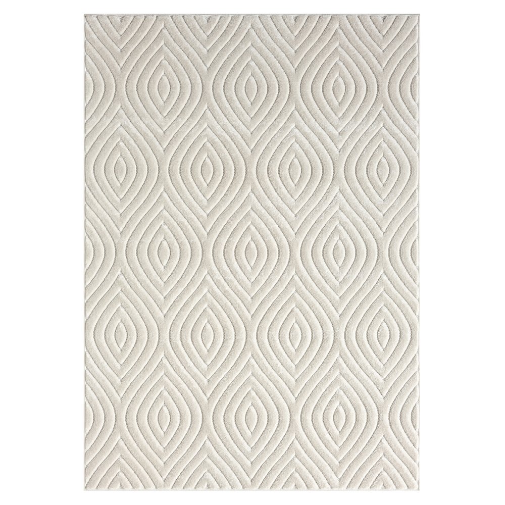 Atlas Durable Performance Area Rug Outdoor in Ivory, 5' x 7'. Picture 1