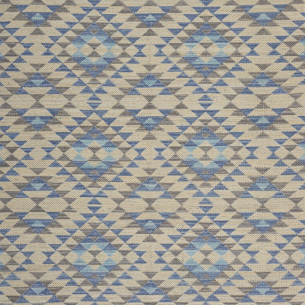 Tula Cotton Blend Area Rug Indoor in Blue/Cream, 2'6" x 4'. Picture 7