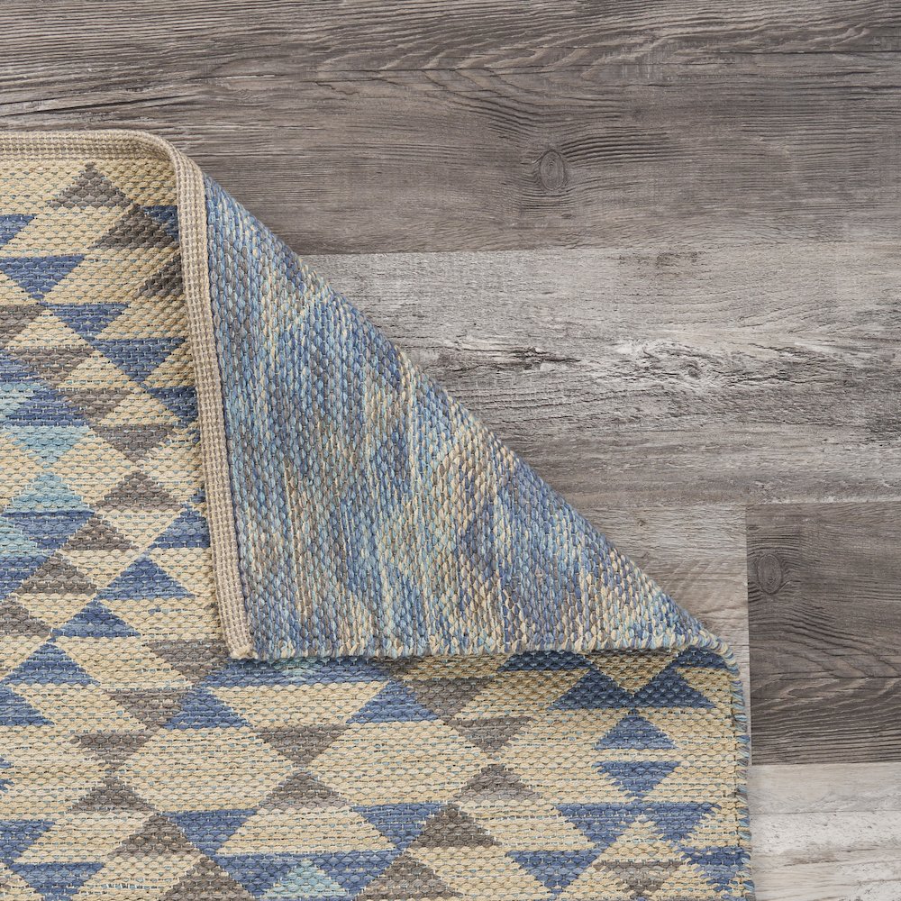 Tula Cotton Blend Area Rug Indoor in Blue/Cream, 2'6" x 4'. Picture 6