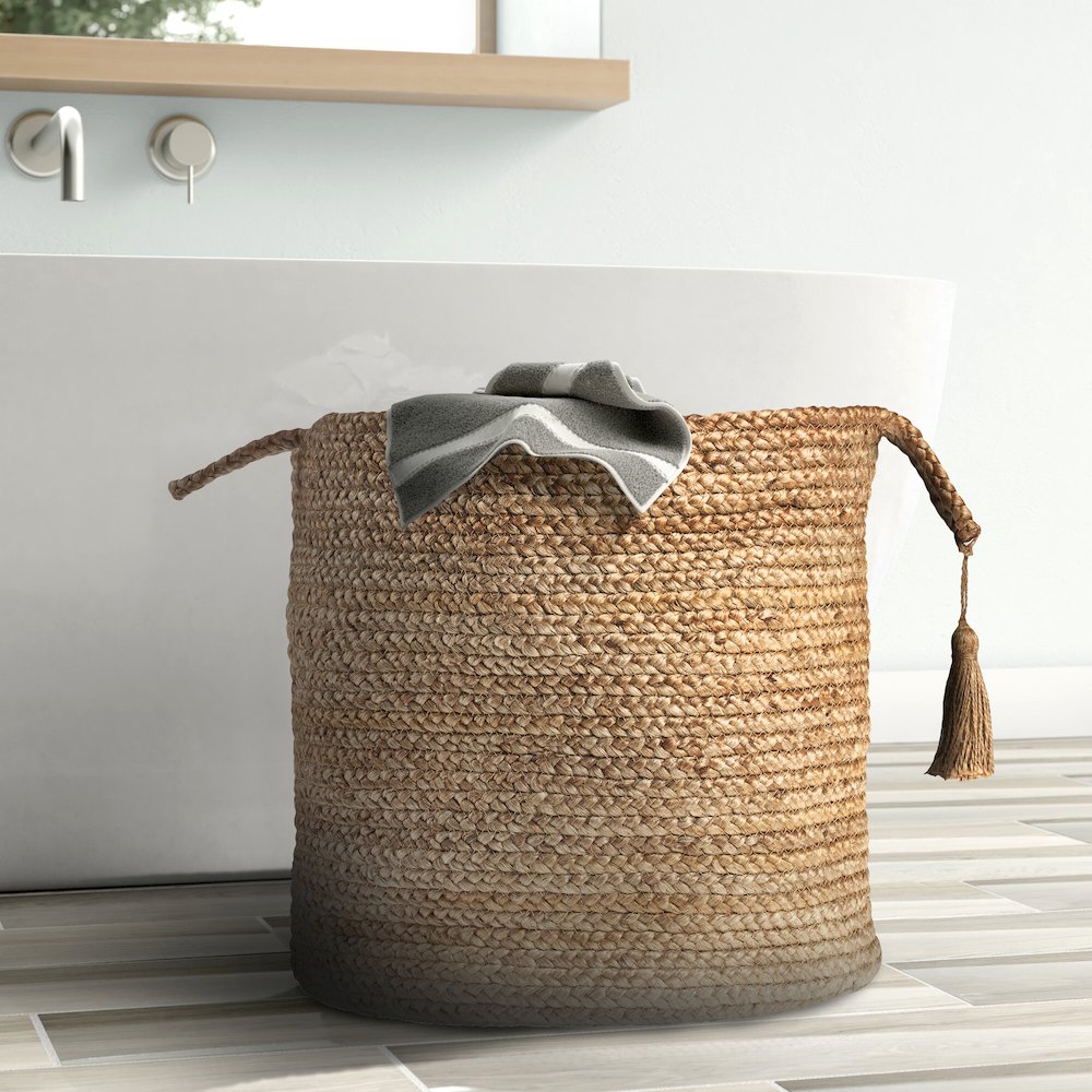 Baskets Jute Indoor Basket in Tan, 17" x 17" x 17". Picture 2
