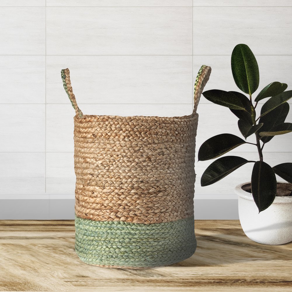 Baskets Jute Indoor Basket in Tan, 17" x 17" x 15". Picture 2