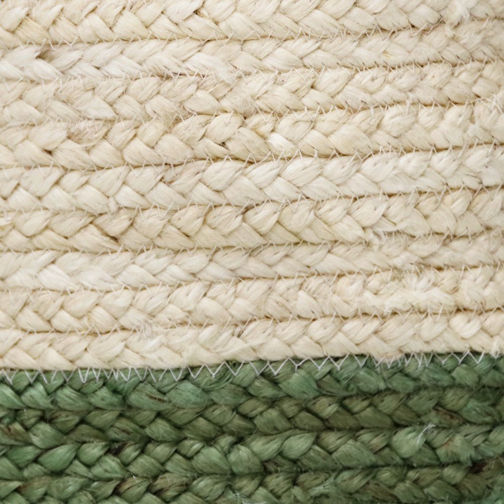 Baskets Jute Indoor Basket in White/Green, 19" x 19" x 19". Picture 6