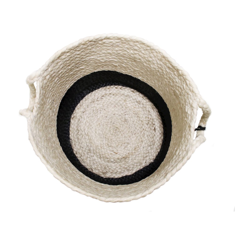 Baskets Jute Indoor Basket in White/Black, 17" x 17" x 17". Picture 4