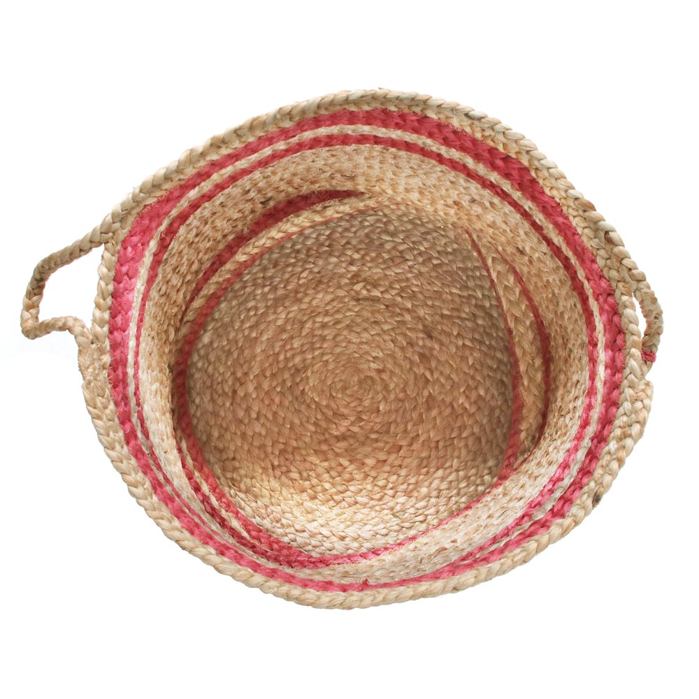 Baskets Jute Indoor Basket in Tan/Red,  17" x 17" x 17". Picture 5