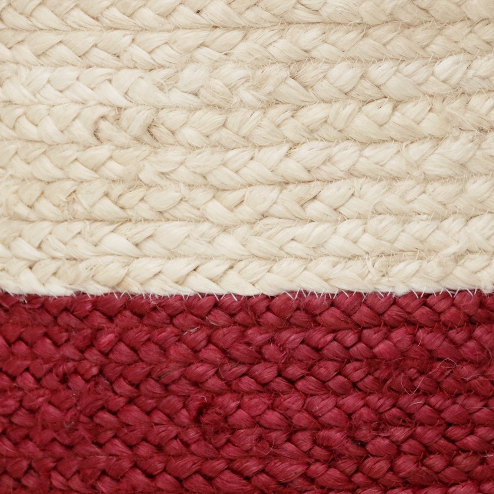 Baskets Jute Indoor Basket in White/Red,  19" x 19" x 19". Picture 6