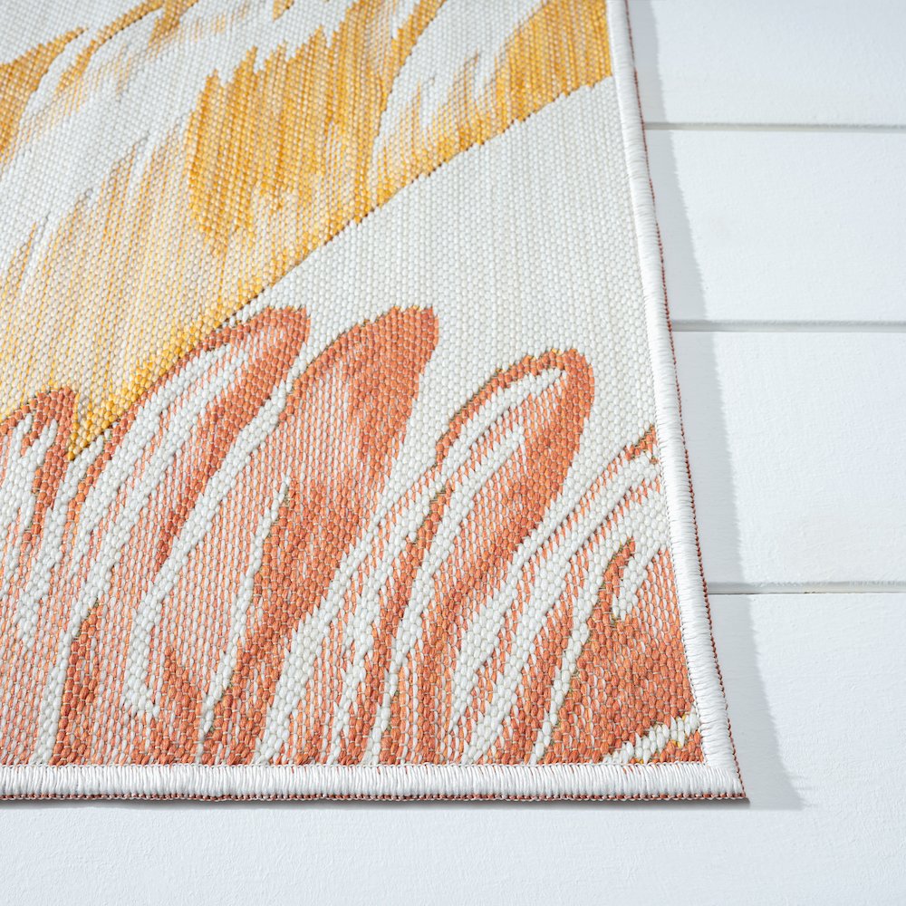 Belize Durable Performance Area Rug Outdoor in Ivory/Multicolored, 2' x 8'. Picture 5