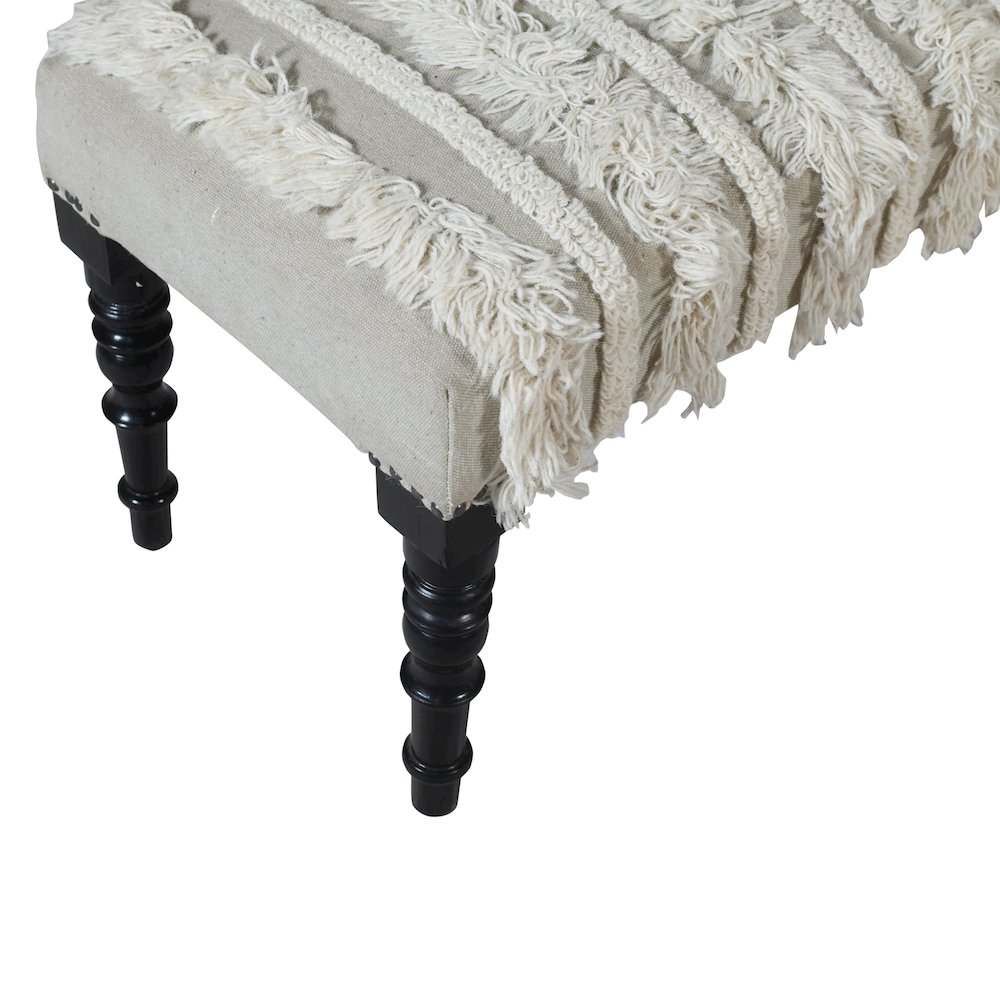 Anastasia Accent Bench in Cream/Gray, 47" L x 16" W x 18" H. Picture 4