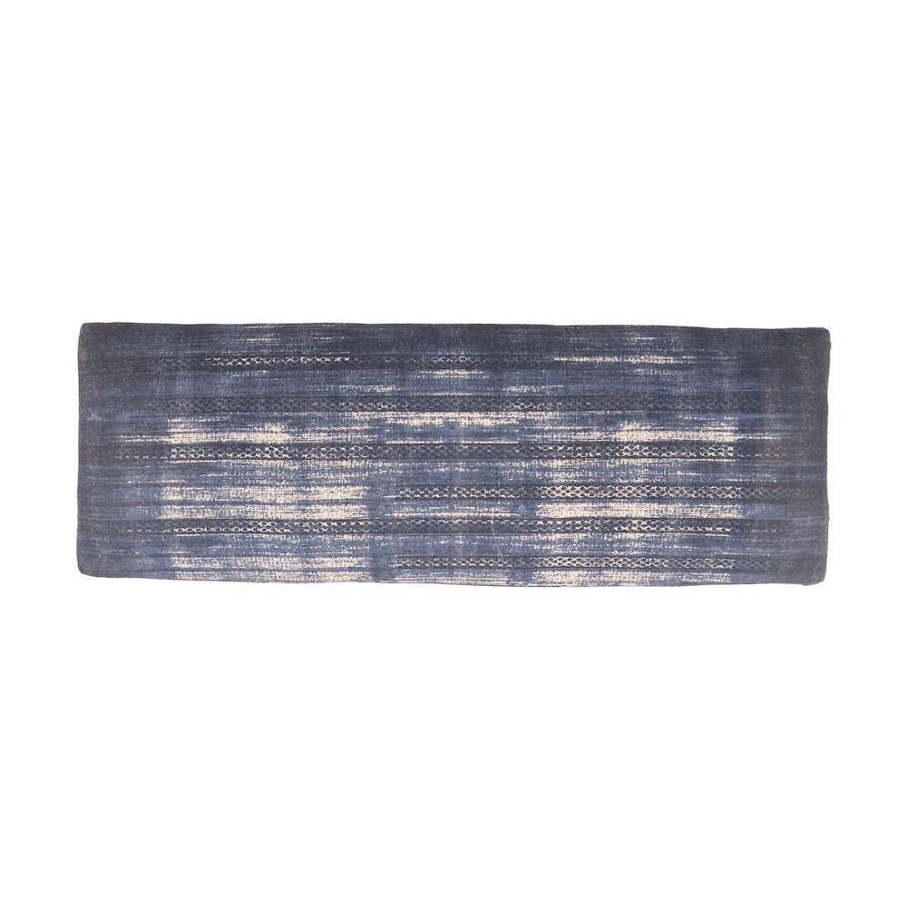Alexei Accent Bench Painted Black Finish in Blue/White, 47" L x 16" W x 18" H. Picture 3