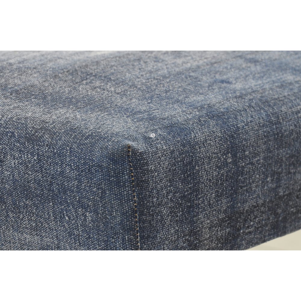Alexei Accent Bench Painted Black Finish in Blue/White, 47" L x 16" W x 18" H. Picture 6
