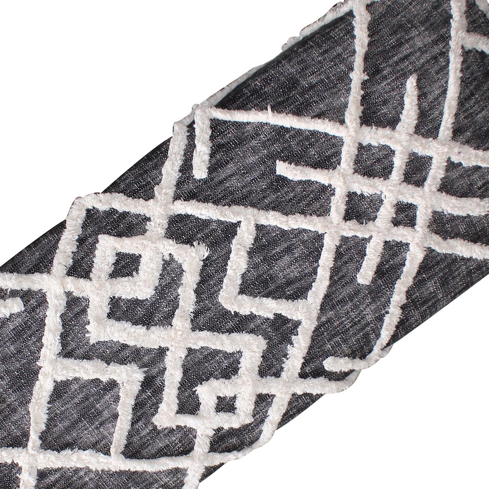 Alexei Accent Bench Painted Black Finish in Black/White, 47" L x 16" W x 18" H. Picture 4