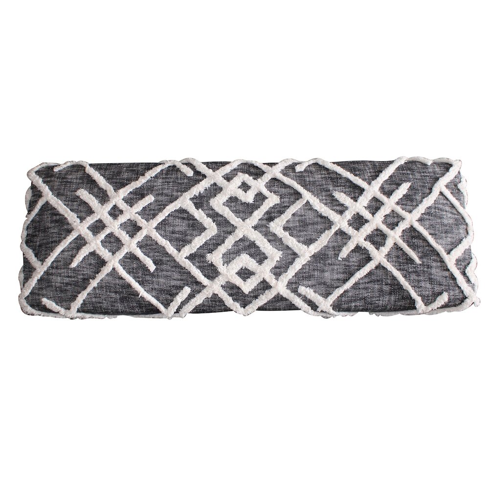 Alexei Accent Bench Painted Black Finish in Black/White, 47" L x 16" W x 18" H. Picture 5