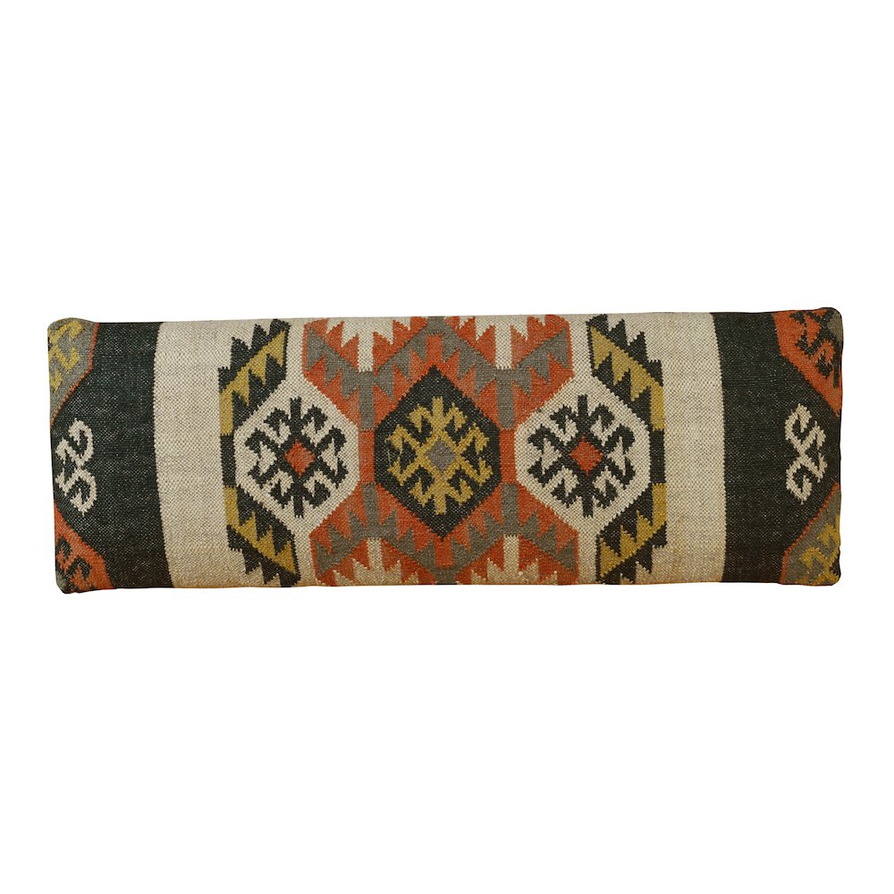 Accent Bench Painted Black Finish in Tan/Multicolored, 47" L x 16" W x 18" H. Picture 5